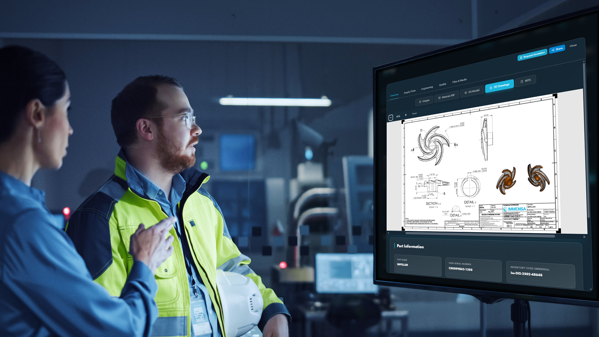 Engineer overseeing on-demand spare part manufacturing at a regional production hub