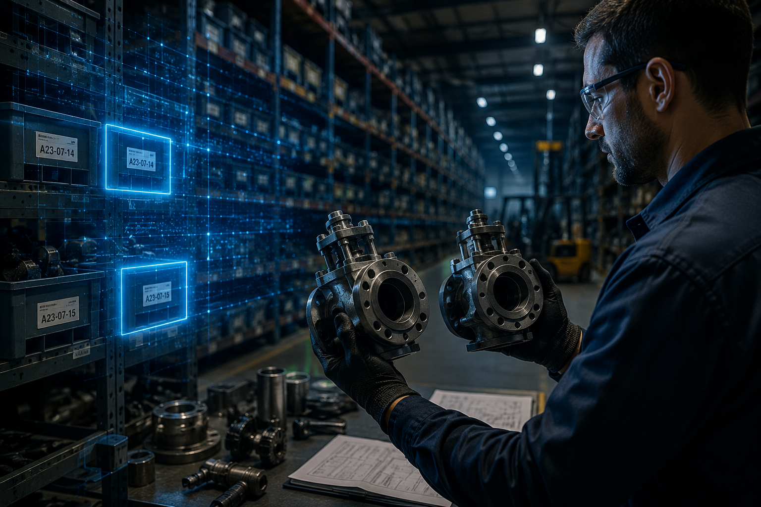 Spare part traceability chain linking drawings certificates and standards for energy operators